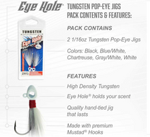 Load image into Gallery viewer, Crappie Magnet Tungsten Eye Hole Pop-Eye Jigs
